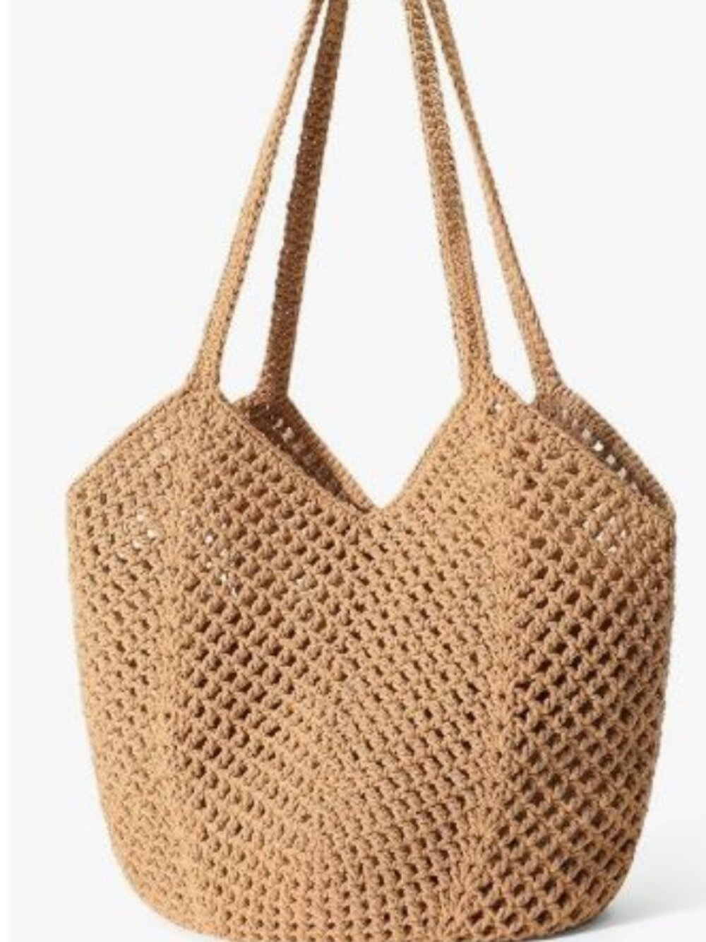 Crochet Tote Beach Bag Mesh Knit Bag Summer Vacation Aesthetic Boho Hobo - Picture 7 of 7